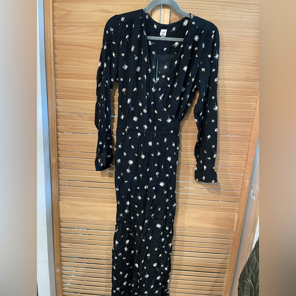 Jumpsuit GAP black daisy flower jumpsuit